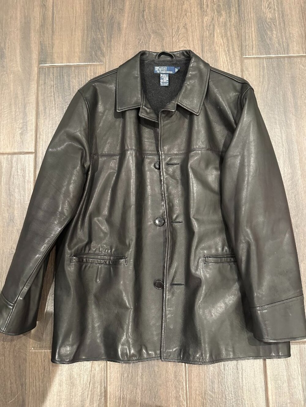 Vintage Polo Ralph Lauren Leather Jacket Men’s L Black